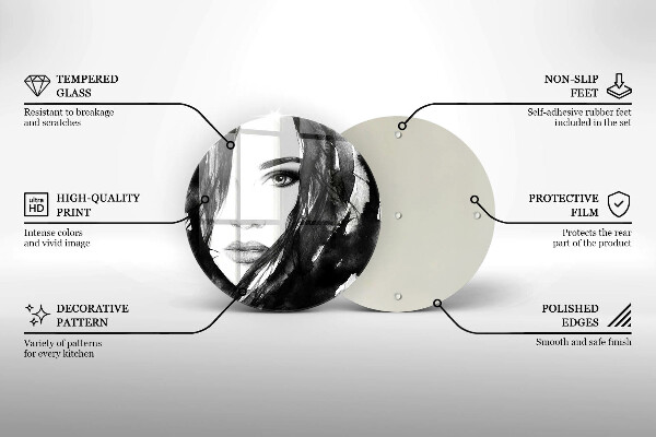 Skleněná deska do kuchyně Ženská tvář