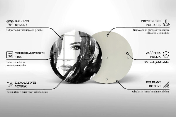 Skleněná deska do kuchyně Ženská tvář