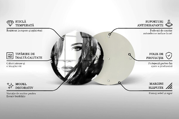 Skleněná deska do kuchyně Ženská tvář