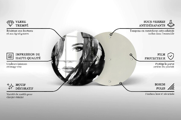 Skleněná deska do kuchyně Ženská tvář