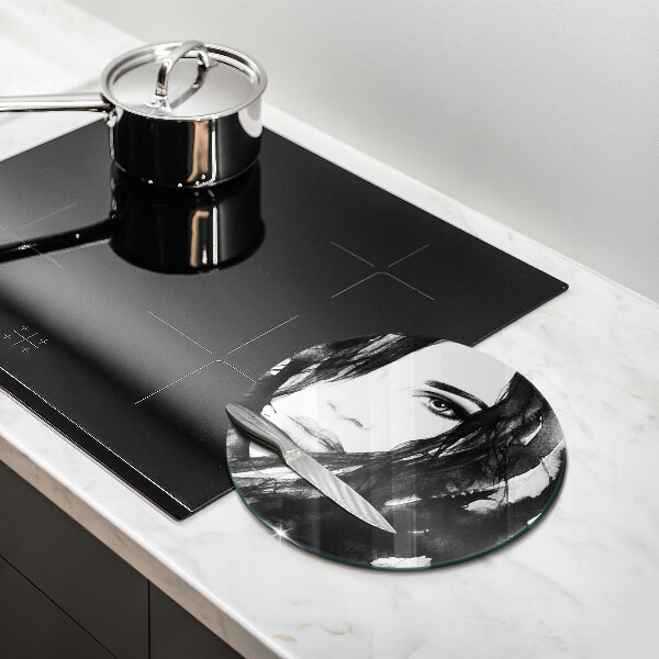 Skleněná deska do kuchyně Ženská tvář