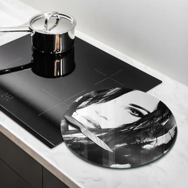 Skleněná deska do kuchyně Ženská tvář