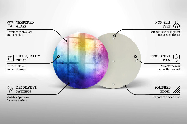 Skleněná deska do kuchyně Rainbow akvarel šplouchání