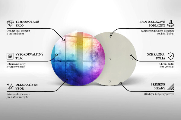 Skleněná deska do kuchyně Rainbow akvarel šplouchání