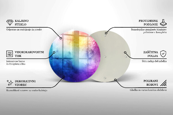 Skleněná deska do kuchyně Rainbow akvarel šplouchání