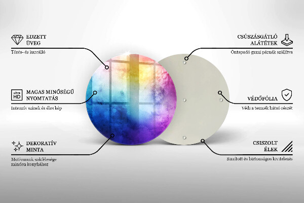 Skleněná deska do kuchyně Rainbow akvarel šplouchání