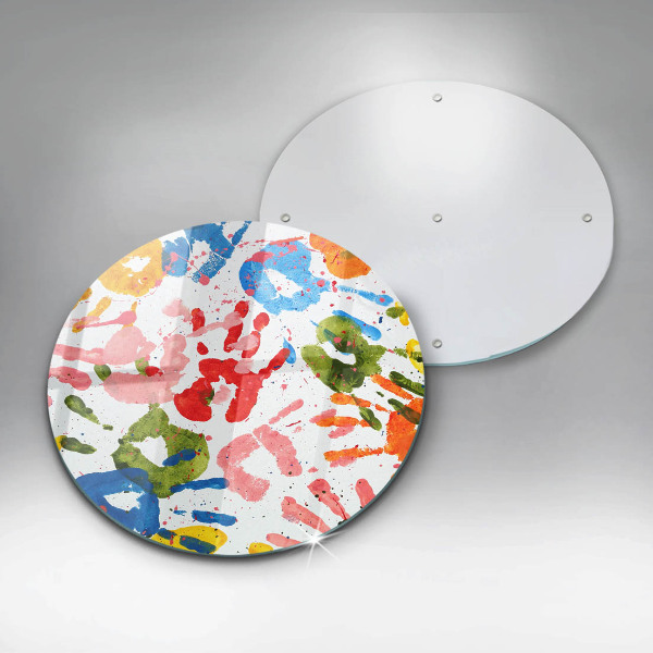 Skleněná deska do kuchyně Stopy dětských rukou