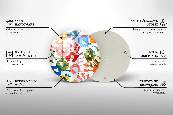 Skleněná deska do kuchyně Stopy dětských rukou