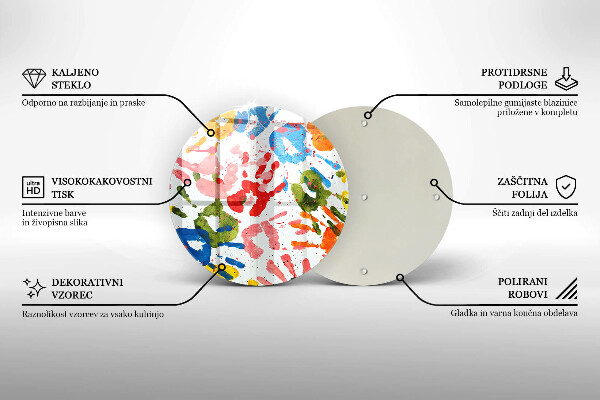 Skleněná deska do kuchyně Stopy dětských rukou