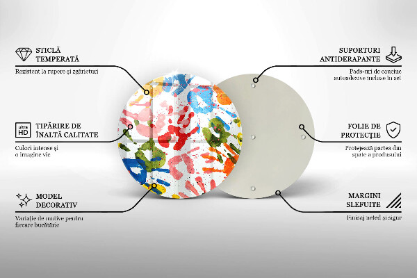 Skleněná deska do kuchyně Stopy dětských rukou