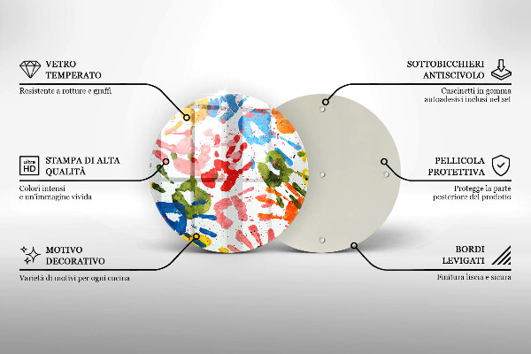 Skleněná deska do kuchyně Stopy dětských rukou