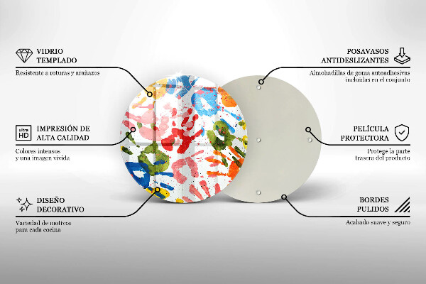 Skleněná deska do kuchyně Stopy dětských rukou