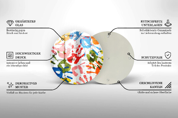 Skleněná deska do kuchyně Stopy dětských rukou