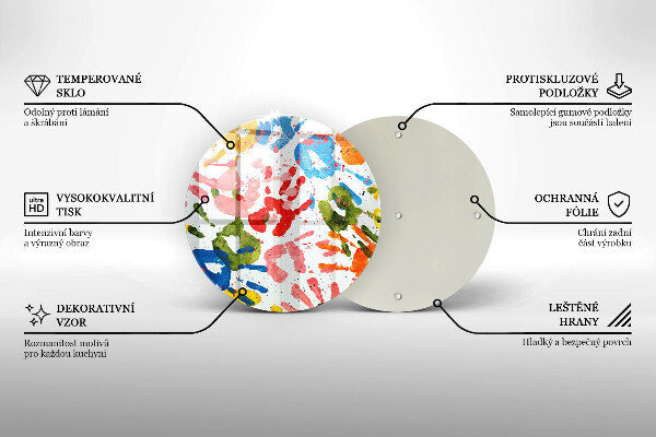 Skleněná deska do kuchyně Stopy dětských rukou