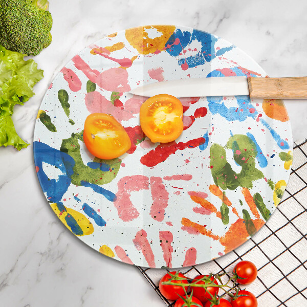 Skleněná deska do kuchyně Stopy dětských rukou