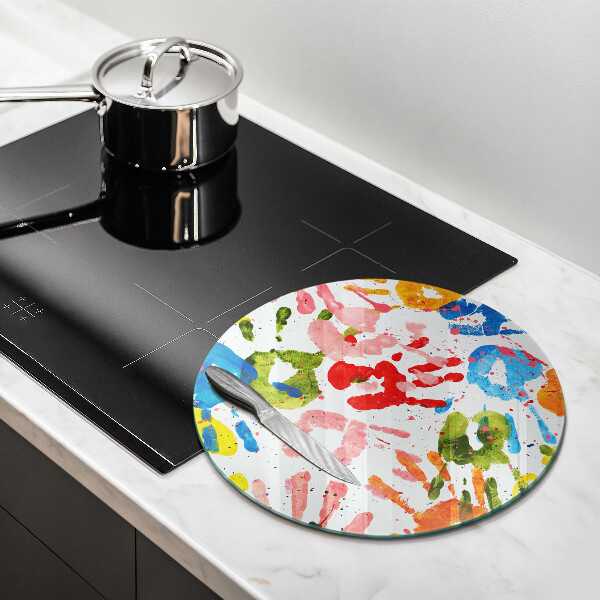 Skleněná deska do kuchyně Stopy dětských rukou