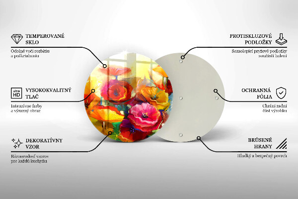 Skleněná deska do kuchyně Malované barevné květiny