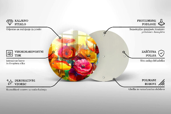 Skleněná deska do kuchyně Malované barevné květiny