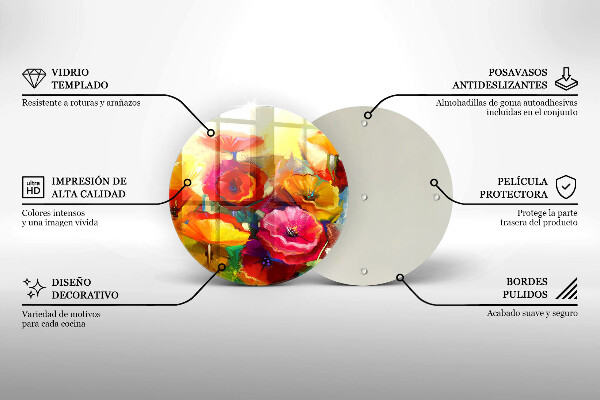 Skleněná deska do kuchyně Malované barevné květiny