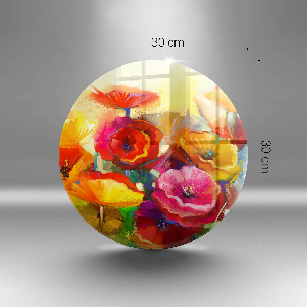 Skleněná deska do kuchyně Malované barevné květiny