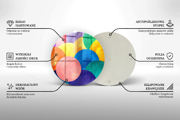 Skleněná deska do kuchyně Barevné kruhy