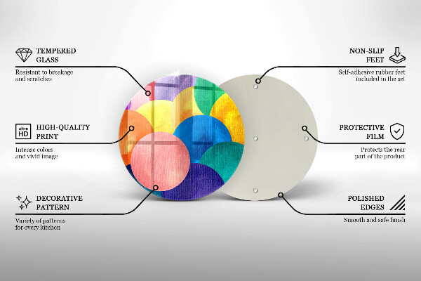 Skleněná deska do kuchyně Barevné kruhy