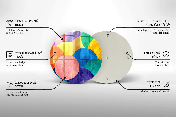 Skleněná deska do kuchyně Barevné kruhy