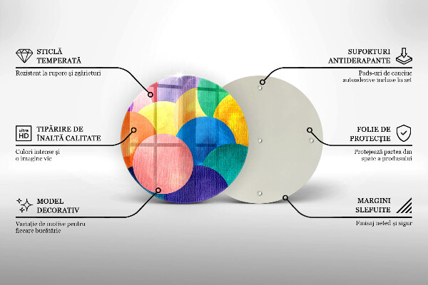 Skleněná deska do kuchyně Barevné kruhy