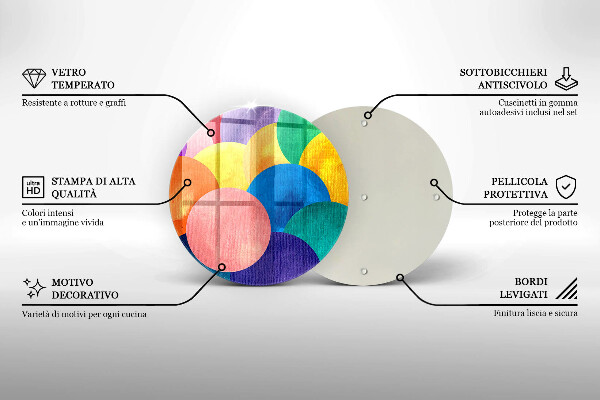 Skleněná deska do kuchyně Barevné kruhy