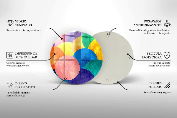 Skleněná deska do kuchyně Barevné kruhy