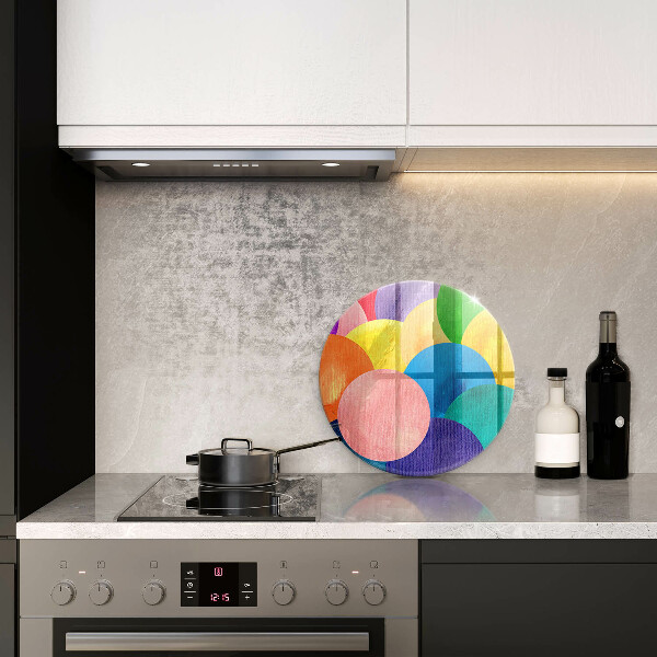 Skleněná deska do kuchyně Barevné kruhy