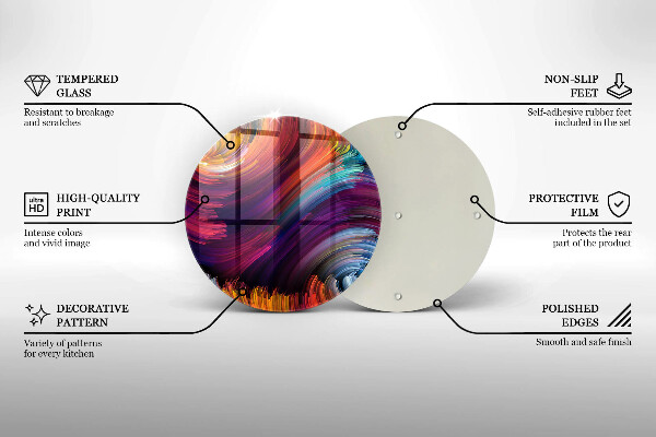 Skleněná deska do kuchyně Barevné melíry