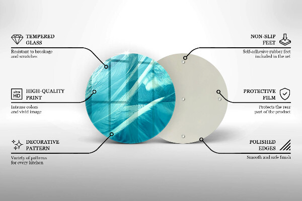 Skleněná deska do kuchyně Jemné peří