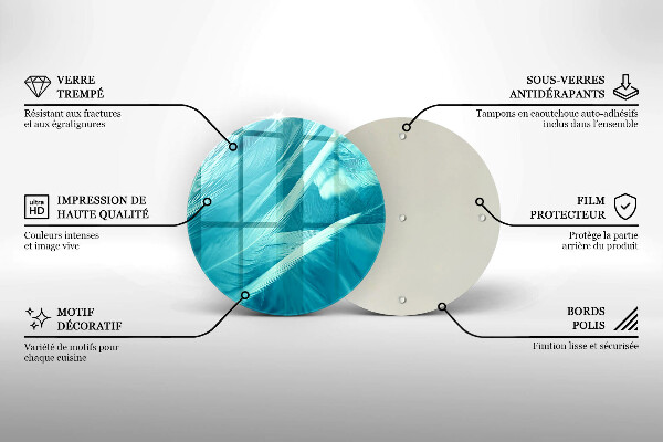 Skleněná deska do kuchyně Jemné peří