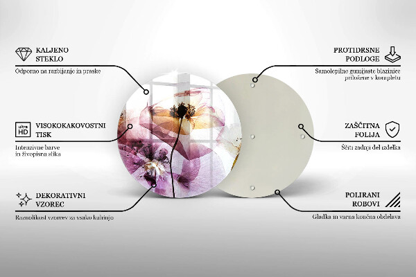 Skleněná deska do kuchyně Jemné květiny