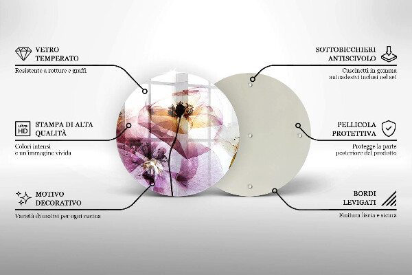 Skleněná deska do kuchyně Jemné květiny