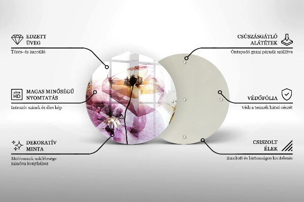 Skleněná deska do kuchyně Jemné květiny