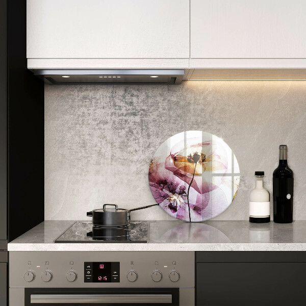 Skleněná deska do kuchyně Jemné květiny