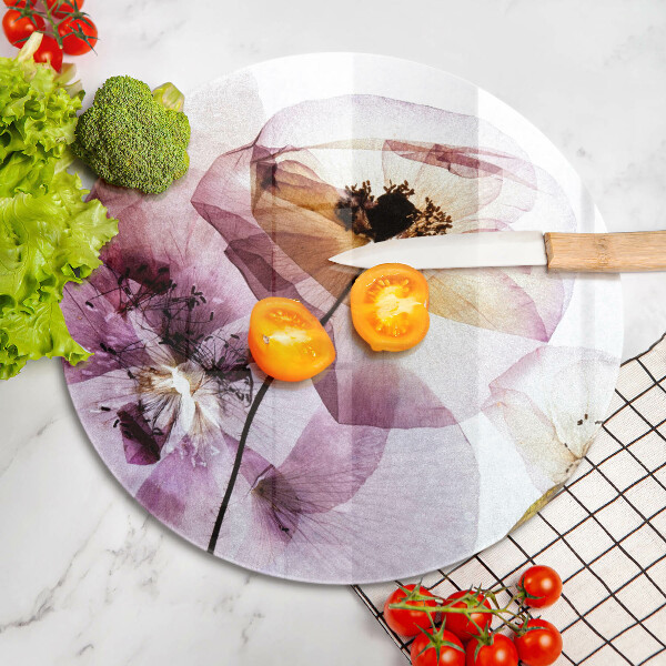 Skleněná deska do kuchyně Jemné květiny