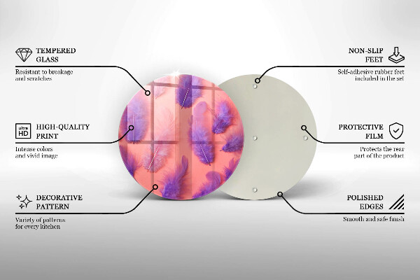 Krájecí prkénko skleněné Nadýchané peří