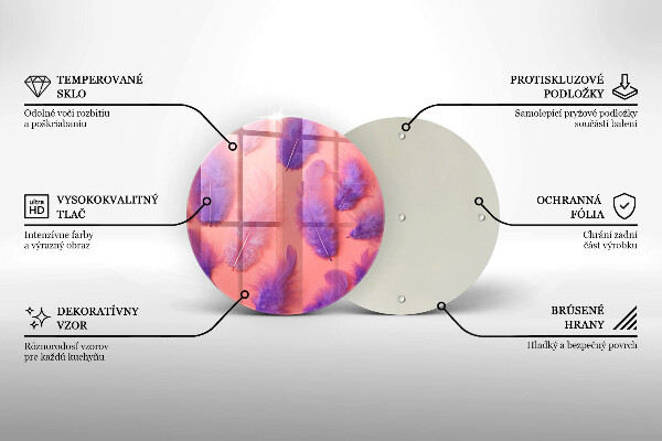 Krájecí prkénko skleněné Nadýchané peří