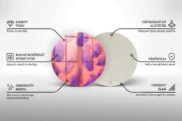 Krájecí prkénko skleněné Nadýchané peří