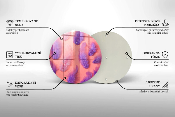 Krájecí prkénko skleněné Nadýchané peří