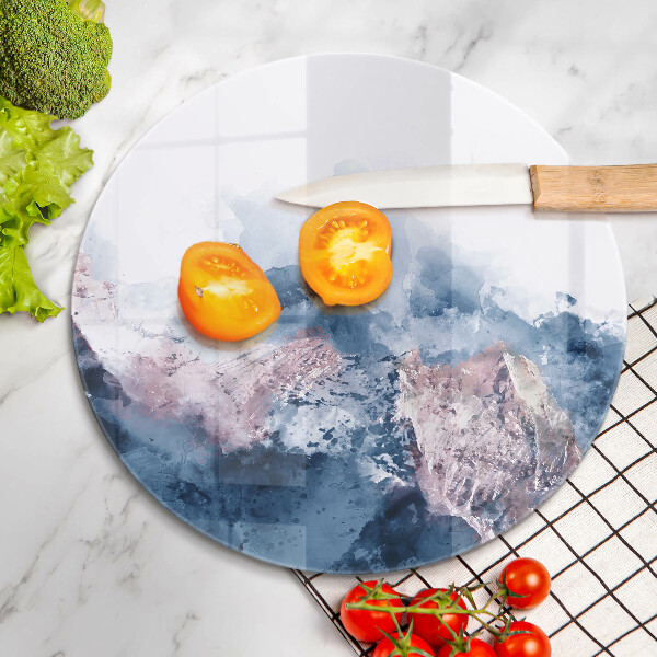 Krájecí prkénko skleněné Abstraktní malované hory