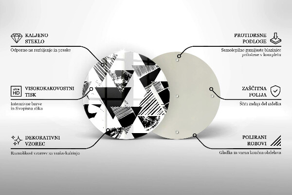 Krájecí prkénko skleněné Geometrické trojúhelníky