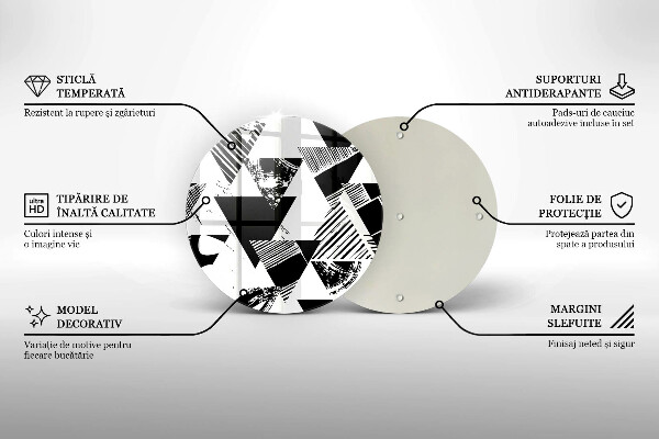 Krájecí prkénko skleněné Geometrické trojúhelníky