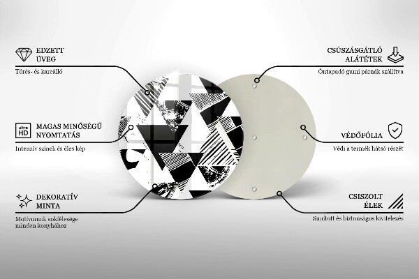 Krájecí prkénko skleněné Geometrické trojúhelníky