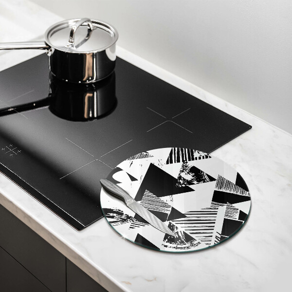 Krájecí prkénko skleněné Geometrické trojúhelníky