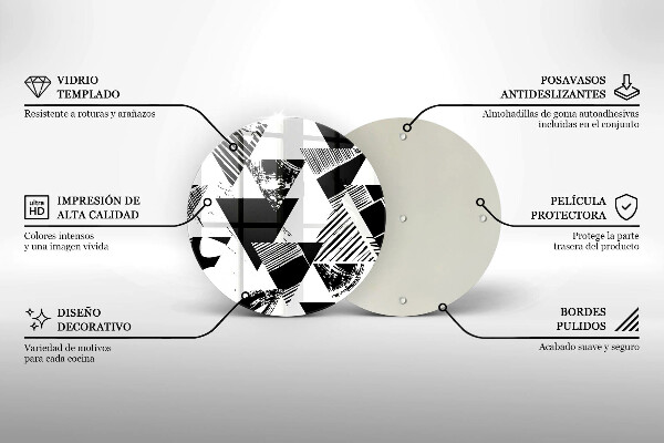 Krájecí prkénko skleněné Geometrické trojúhelníky