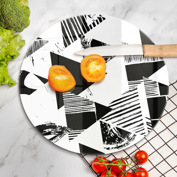 Krájecí prkénko skleněné Geometrické trojúhelníky